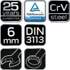 NEO TOOLS Csillag-villáskulcs 6x100mm, CrV, DIN3113 25 év garanciával 09-706