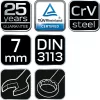 NEO TOOLS Csillag-villáskulcs 7x110mm, CrV, DIN3113 25 év garanciával 09-707