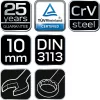 NEO TOOLS Csillag-villáskulcs 10x140mm, CrV, DIN3113 25 év garanciával 09-710