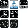 NEO TOOLS Csillag-villáskulcs 12x160mm, CrV, DIN3113 25 év garanciával 09-712