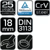 NEO TOOLS Csillag-villáskulcs 18x220mm, CrV, DIN3113 25 év garanciával 09-718