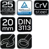 NEO TOOLS Csillag-villáskulcs 20x240mm, CrV, DIN3113 25 év garanciával 09-720
