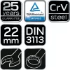NEO TOOLS Csillag-villáskulcs 22x260mm, CrV, DIN3113 25 év garanciával 09-722