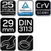 NEO TOOLS Csillag-villáskulcs 29x340mm, CrV, DIN3113 25 év garanciával 09-729