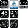 NEO TOOLS Csillag-villáskulcs 46x500mm CrV, DIN 3113 25 év garanciával 09-746