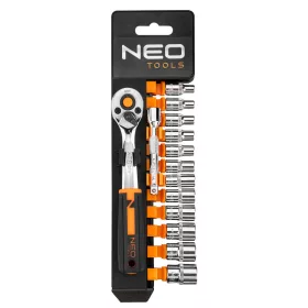   NEO TOOLS Dugókulcskészlet 14db, 1/4" 25 év garanciával 10-000