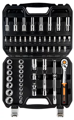 NEO TOOLS Dugókulcskészlet + bitkészlet 1/2", 58db 25 év garanciával 10-042