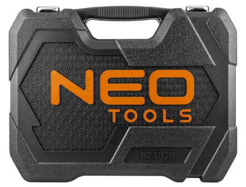 NEO TOOLS Dugókulcskészlet + szerszámkészlet 1/2", 1/4", 82db 25 év garanciával 10-059