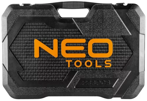NEO TOOLS Dugókulcskészlet + szerszámkészlet 1/4", 3/8", 1/2", 233db 25 év garanciával 10-078
