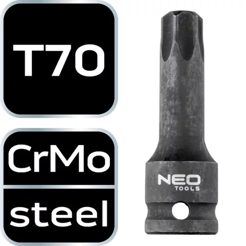 NEO TOOLS Torziós bit ütvecsavarozókhoz 1/2" T70 10-264
