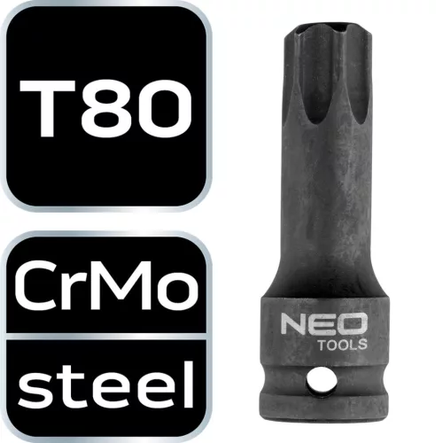 NEO TOOLS Torziós bit ütvecsavarozókhoz 1/2" T80 10-265