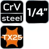 NEO TOOLS Torx dugókulcs 1/4" 37mm TX25 10-325