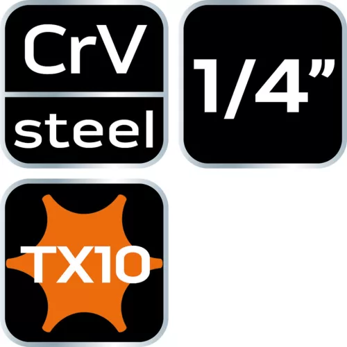 NEO TOOLS Torx dugókulcs 1/4" 87mm TX10 10-340