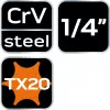NEO TOOLS Torx dugókulcs 1/4" 87mm TX20 10-342