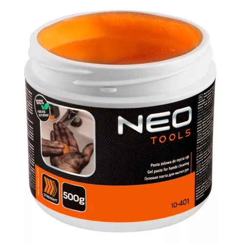 NEO TOOLS Kéztisztító paszta 500g, ragasztó, gyanta, szilikon, lakk, festék, poliuretán hab és polimer 10-401