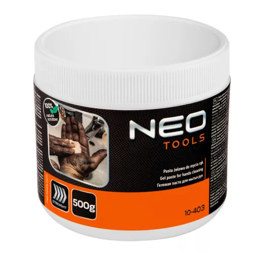 NEO TOOLS Kéztisztító paszta EXTRA erős 500g, ragasztó, gyanta, szilikon, lakk, festék, poliuretán hab, polimer 10-403