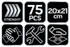 NEO TOOLS Kéz-és felülettisztító csiszolókendő, 75 lap, ragasztó, gyanta, szilikon, lakk, festék, poliuretán hab és polimer 10-408