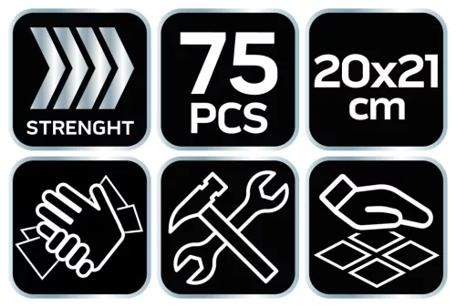 NEO TOOLS Kéz-és felülettisztító csiszolókendő, 75 lap, ragasztó, gyanta, szilikon, lakk, festék, poliuretán hab és polimer 10-408