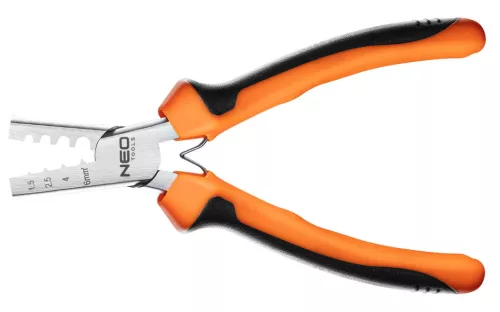NEO TOOLS Krimpelő-, kábelsarufogó 1.5-6mm², 140mm. 25 év garanciával 01-533