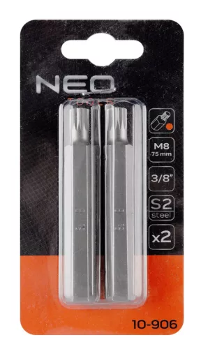 NEO TOOLS Spline bit, 3/8", M8x75mm, S2, 2db 10-906