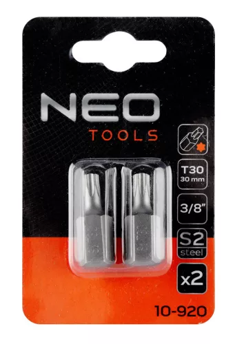 NEO TOOLS Torx bit, 3/8", T30x30mm, S2, 2db 10-920