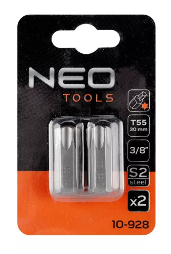NEO TOOLS Torx bit, 3/8", T55x30mm, S2, 2db 10-928