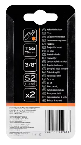 NEO TOOLS Torx bit, 3/8", T55x75mm, S2, 2db 10-948