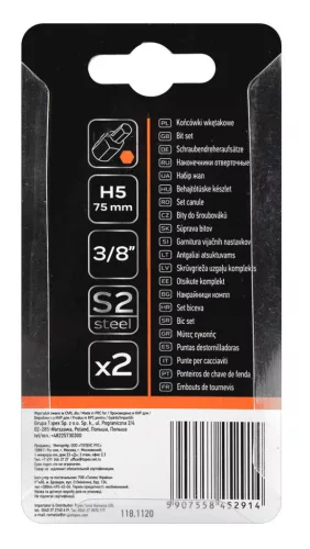 NEO TOOLS Imbusz bit, 3/8", 5x75mm, S2, 2db 10-980