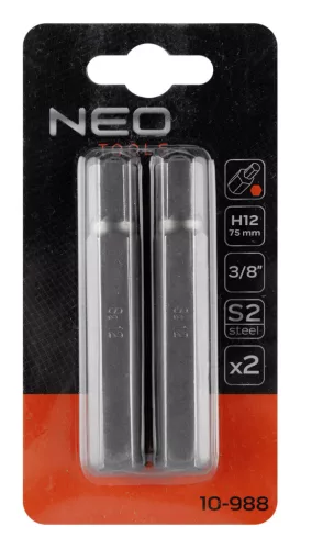 NEO TOOLS Imbusz bit, 3/8", 12x75mm, S2, 2db 10-988