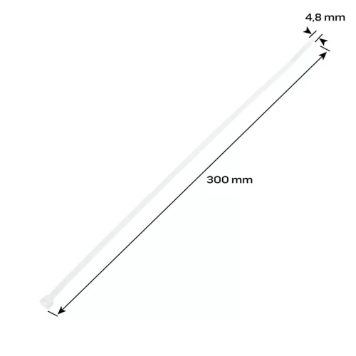 NEO TOOLS KÁBELKÖTEGELŐ, gyorskötöző, 4,8mm x 300mm, fehér, 75db 01-609