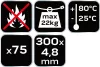 NEO TOOLS KÁBELKÖTEGELŐ, gyorskötöző, 4,8mm x 300mm, fehér, 75db 01-609