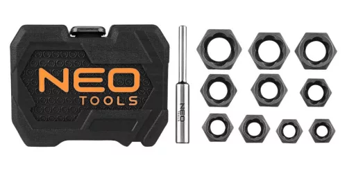 NEO TOOLS Dugókulcskészlet SÉRÜLT FEJŰ csavarokhoz, 3/8", 11db 11-922