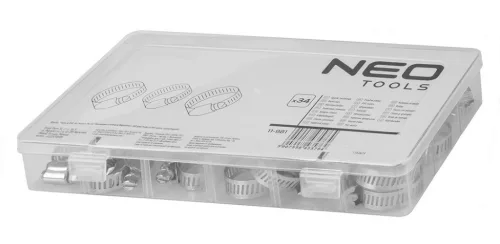 NEO TOOLS Tömlőbilincs készlet, 34db 11-981
