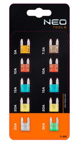 NEO TOOLS Gépkocsi biztositék készlet, 10db 11-992