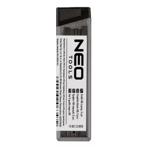NEO TOOLS Ácsceruza betét fekete HB, 5db, 13-810-hez, 13-815-höz 13-821