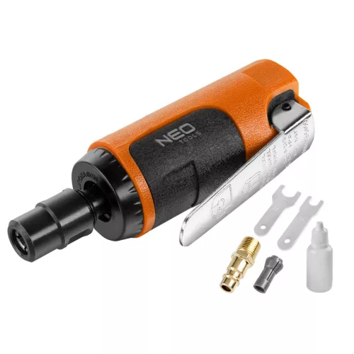 NEO TOOLS Pneumatikus egyenes csiszoló 1/4" 1/8", 6mm/3mm, 25 000 rpm 2 év garanciával 14-014