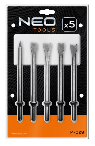 NEO TOOLS Vésőszár készlet pneumatikus vésőkalapácshoz 5db 14-029