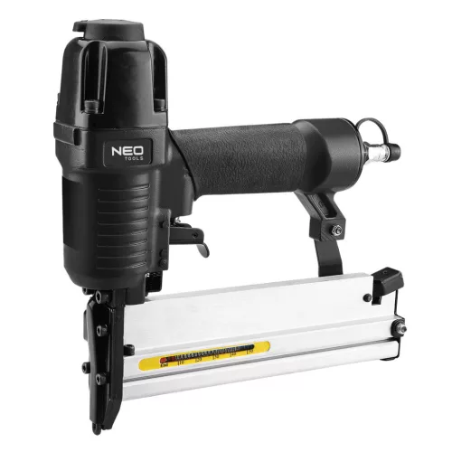 NEO TOOLS Pneumatikus tűző- és szegbelövőgép, "90" tip. kapcsok 10-40mm, szegek 10-50mm, kiegészítőkkel 2 év garanciával 14-570