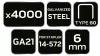 NEO TOOLS Tűzőkapocs, horganyzott 80-as tipus, pneumatikus tűzőgéphez (14-572), GA21, 6mm, 4000db 14-610