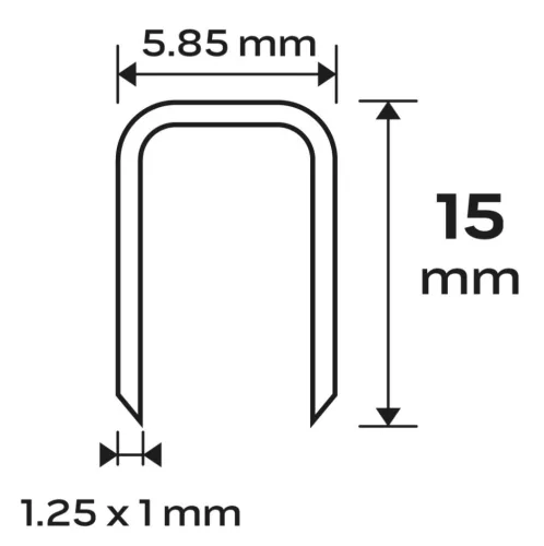 NEO TOOLS Tűzőkapocs, horganyzott 90-es tipus, pneumatikus tűzőgéphez (14-570), GA18, 15mm, 4000db 14-622