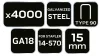 NEO TOOLS Tűzőkapocs, horganyzott 90-es tipus, pneumatikus tűzőgéphez (14-570), GA18, 15mm, 4000db 14-622