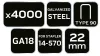 NEO TOOLS Tűzőkapocs, horganyzott 90-es tipus, pneumatikus tűzőgéphez (14-570), GA18, 22mm, 4000db 14-624