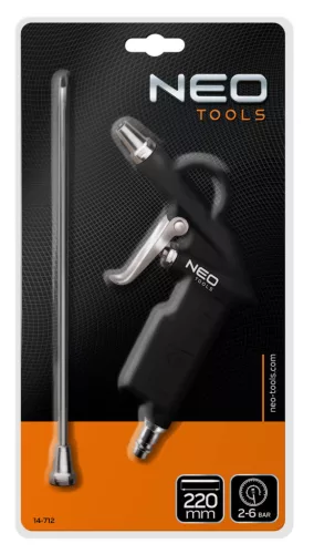 NEO TOOLS Pneumatikus lefúvópisztoly, extra hosszú 300mm 14-712