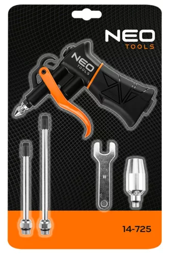 NEO TOOLS Pneumatikus lefúvópisztoly, nagy teljesítményű, cserélhető fejekkel 14-725