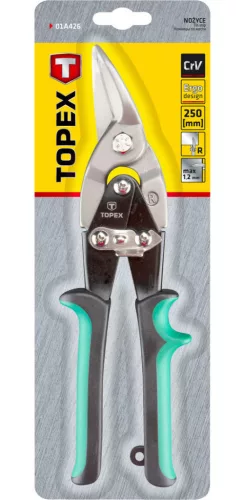 TOPEX LEMEZOLLÓ 250MM ÁTTÉTELES JOBBOS 01A426