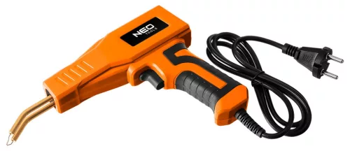 NEO TOOLS Műanyag forrasztó/hegesztő pisztoly készlet kapcsokkal 50W, 200 db kapocs 19-158