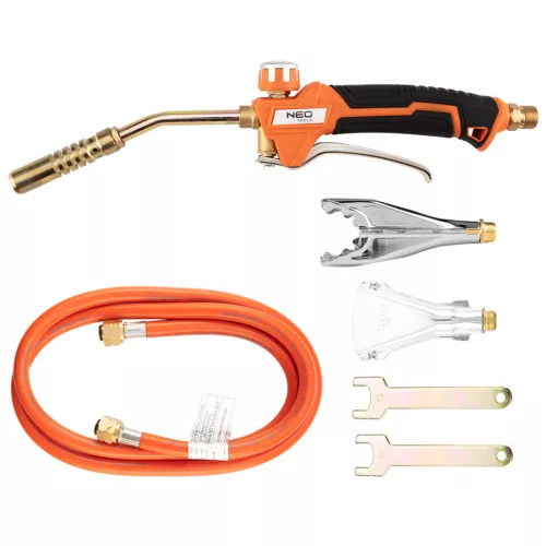 NEO TOOLS Gázforrasztó, perzselő, gázégő készlet profi 20-012