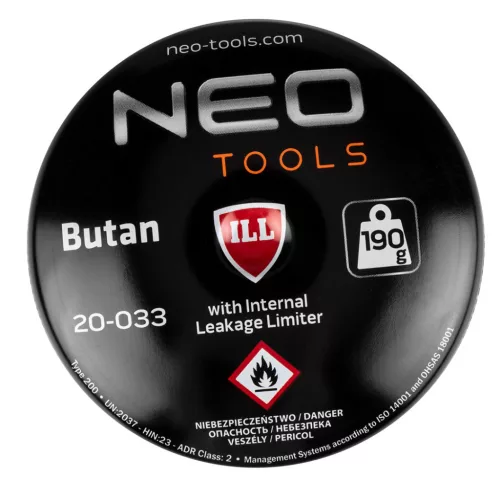 NEO TOOLS Gázforrasztó, perzselő, gázégő 4db tartállyal, 190g, szelepes tartállyal 20-045