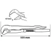 NEO TOOLS Csőfogó 45fok, 2" 25 év garanciával 02-128