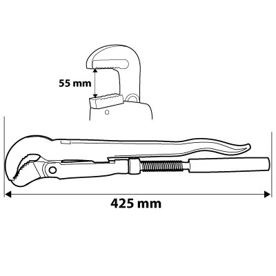 NEO TOOLS Csőfogó 90fok, 1,5" 25 év garanciával 02-131